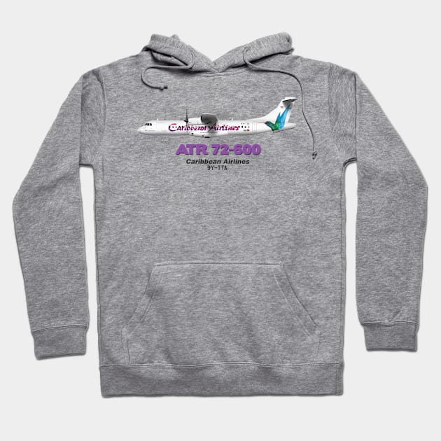 Avions de Transport Régional 72-600 - Caribbean Airlines Hoodie by TheArtofFlying